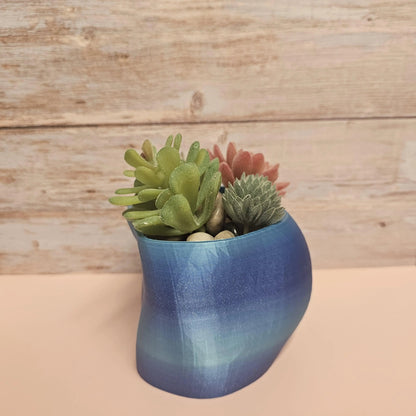 Aqua 3D Printed Butt Planter: Modern Body Art Vase CR3 Design Co