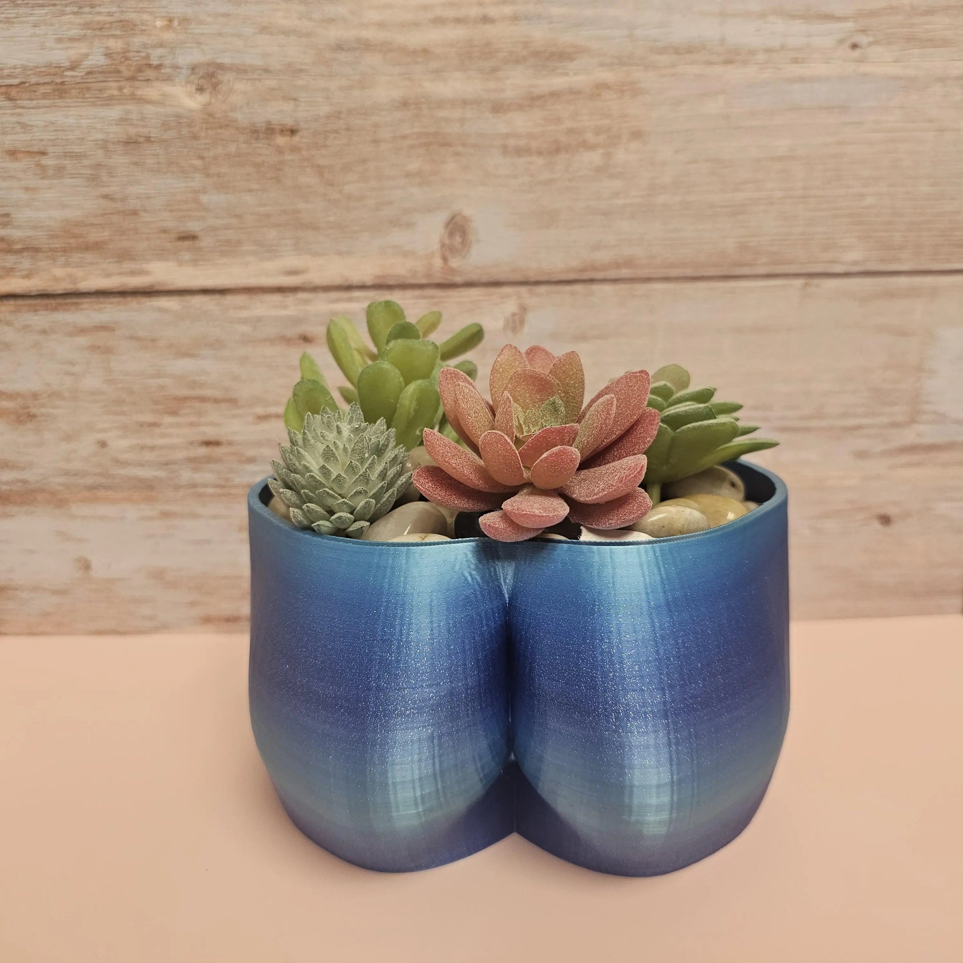Aqua 3D Printed Butt Planter: Modern Body Art Vase CR3 Design Co