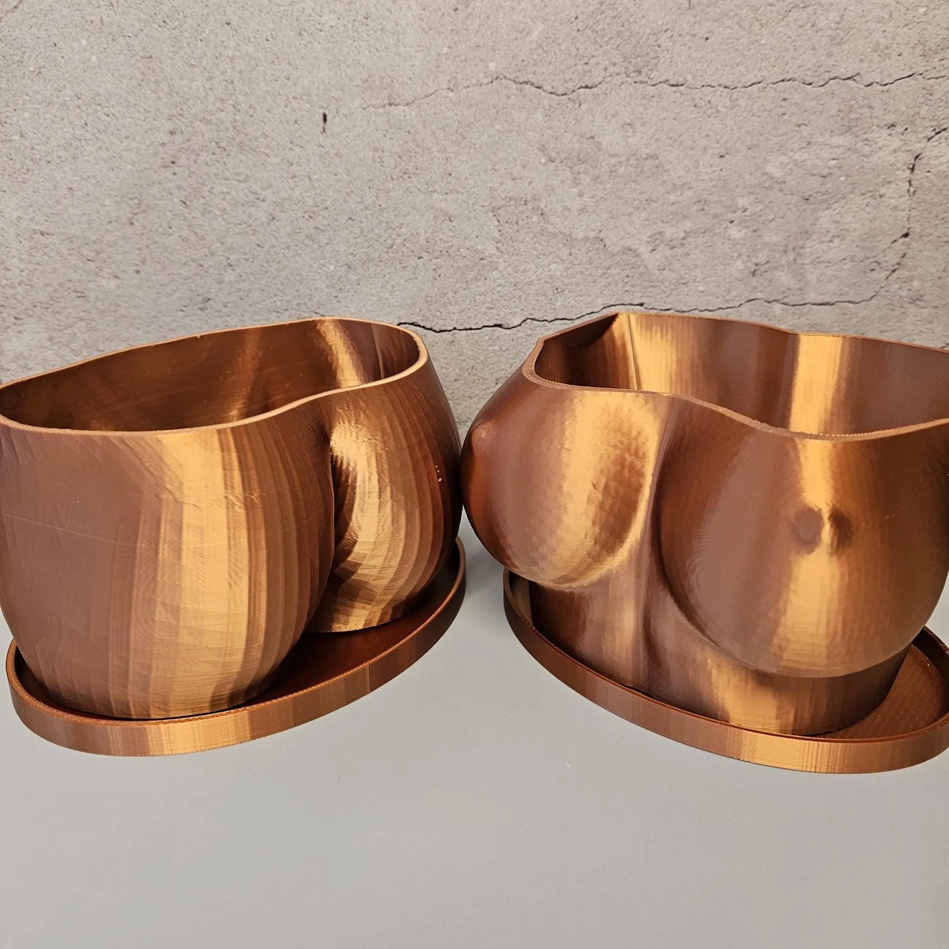 3D Printed Copper Butt Planter: Modern Body Art Vase CR3 Design Co