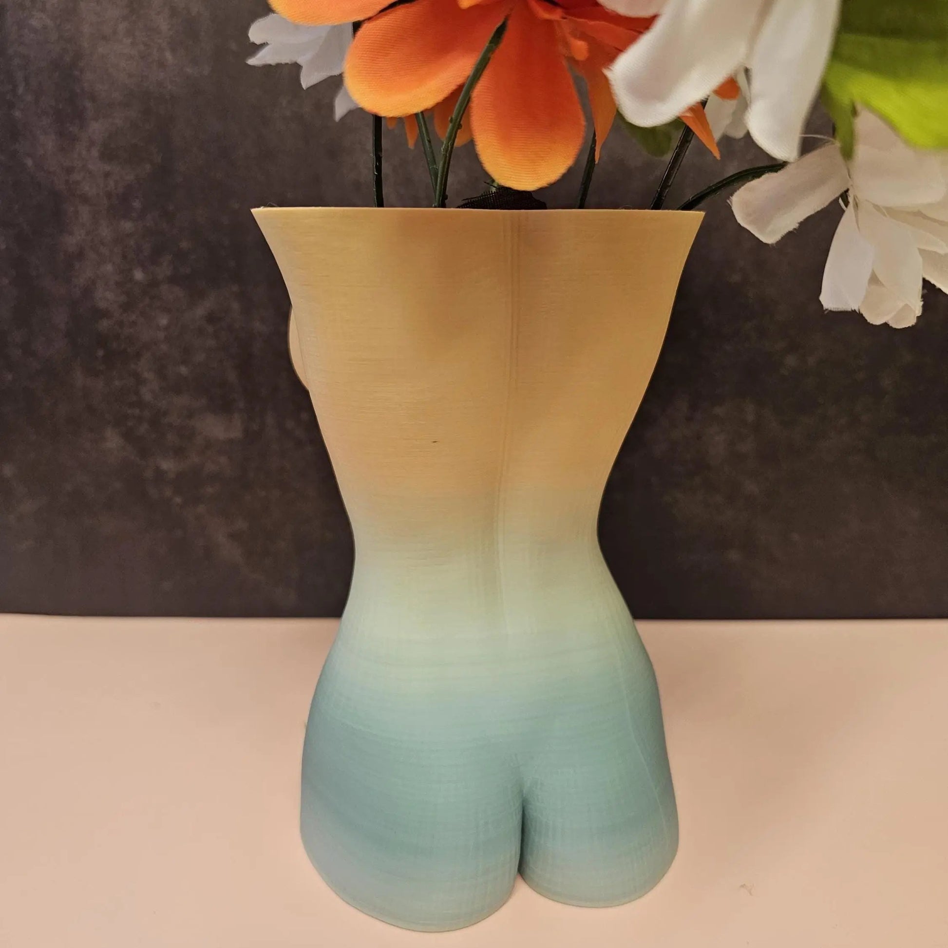 Elegant Luna Goddess Vase: Modern 3D Printed Pastel Torso Sculpture for Home Decor CR3 Design Co