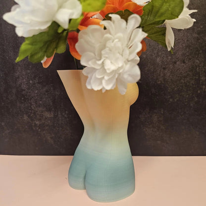 Elegant Luna Goddess Vase: Modern 3D Printed Pastel Torso Sculpture for Home Decor CR3 Design Co
