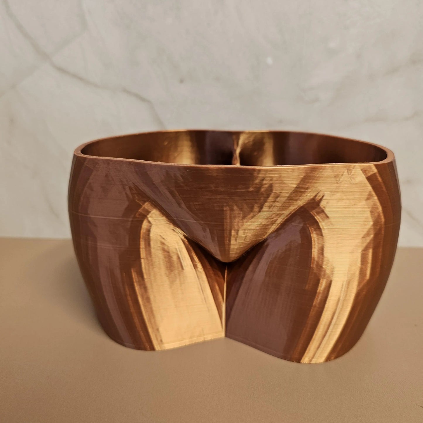3D Printed Copper Butt Planter: Modern Body Art Vase CR3 Design Co