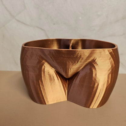 3D Printed Copper Butt Planter: Modern Body Art Vase CR3 Design Co