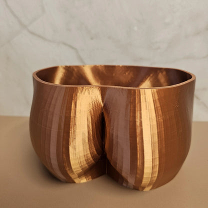 3D Printed Copper Butt Planter: Modern Body Art Vase CR3 Design Co