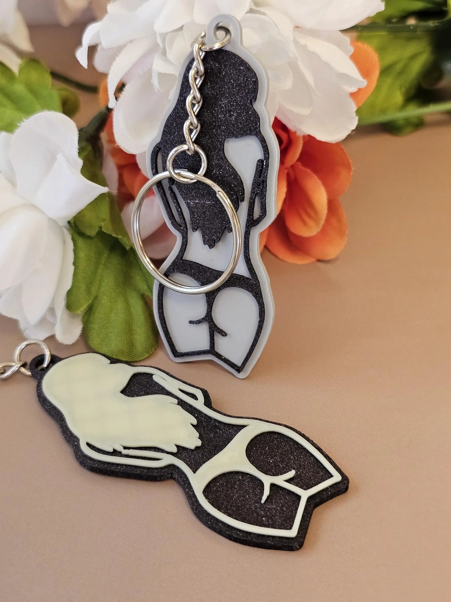 Curvy Silhouette Keychain: 3D Printed Body Positive Accessory CR3 Design Co