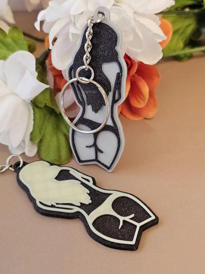 Curvy Silhouette Keychain: 3D Printed Body Positive Accessory CR3 Design Co