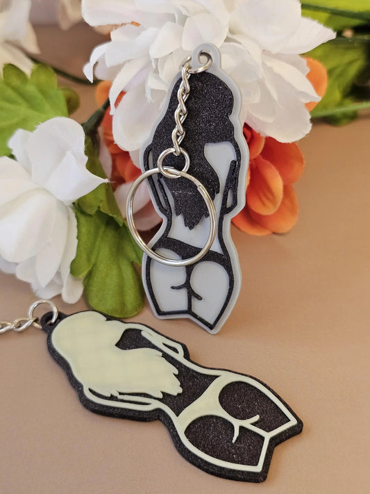 Curvy Silhouette Keychain: 3D Printed Body Positive Accessory CR3 Design Co