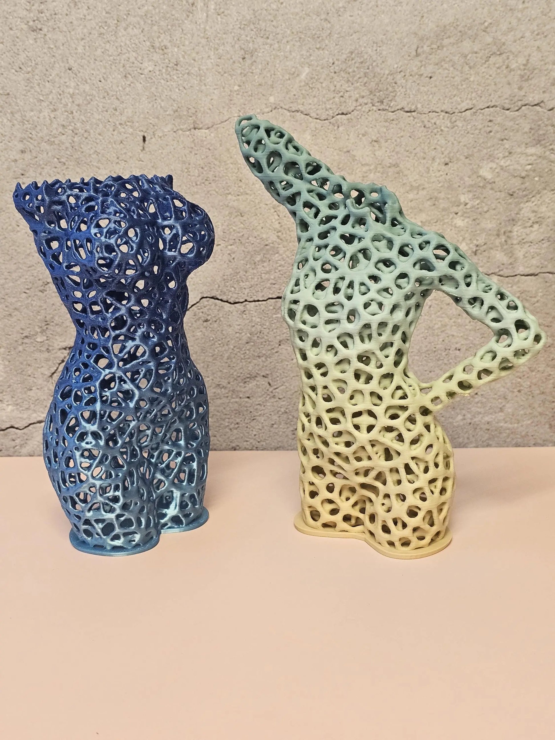 Voronoi Torso Vase: 3D Printed Sculptural Art - Modern Home Decor CR3 Design Co