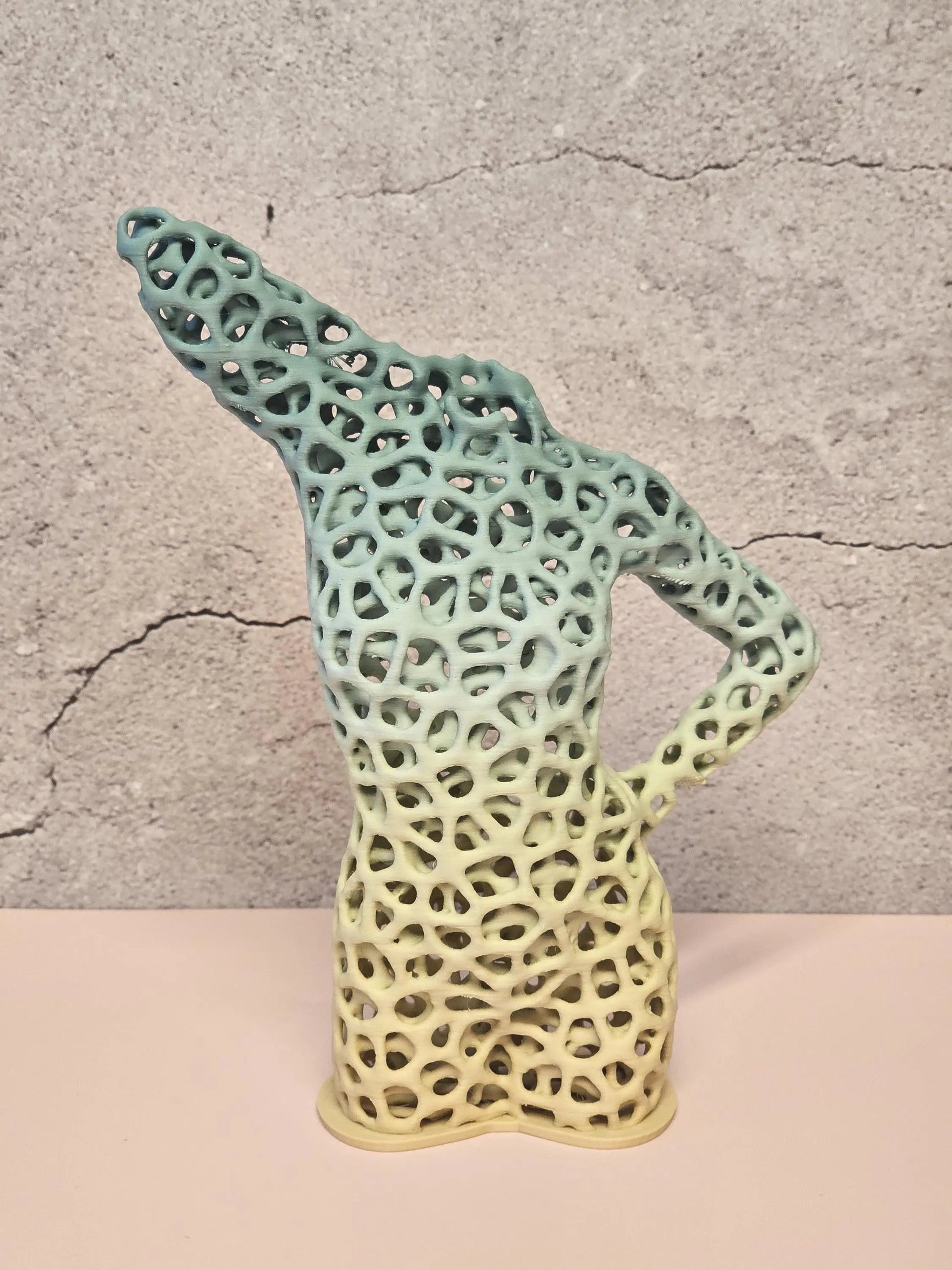 Voronoi Torso Vase: 3D Printed Sculptural Art - Modern Home Decor CR3 Design Co