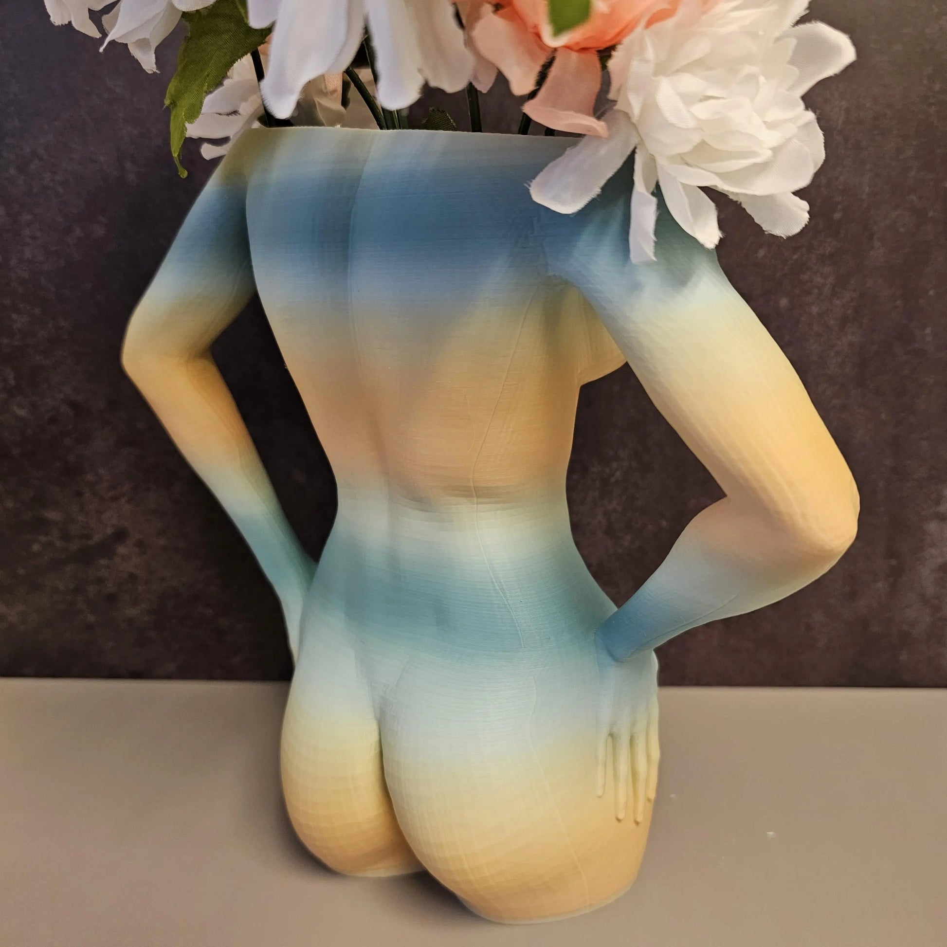Ethereal Pastel Female Torso Vase: 3D Printed Modern Sculpture for Minimalist Home Decor CR3 Design Co