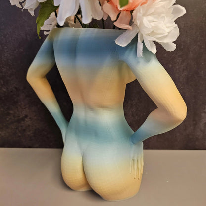 Ethereal Pastel Female Torso Vase: 3D Printed Modern Sculpture for Minimalist Home Decor CR3 Design Co