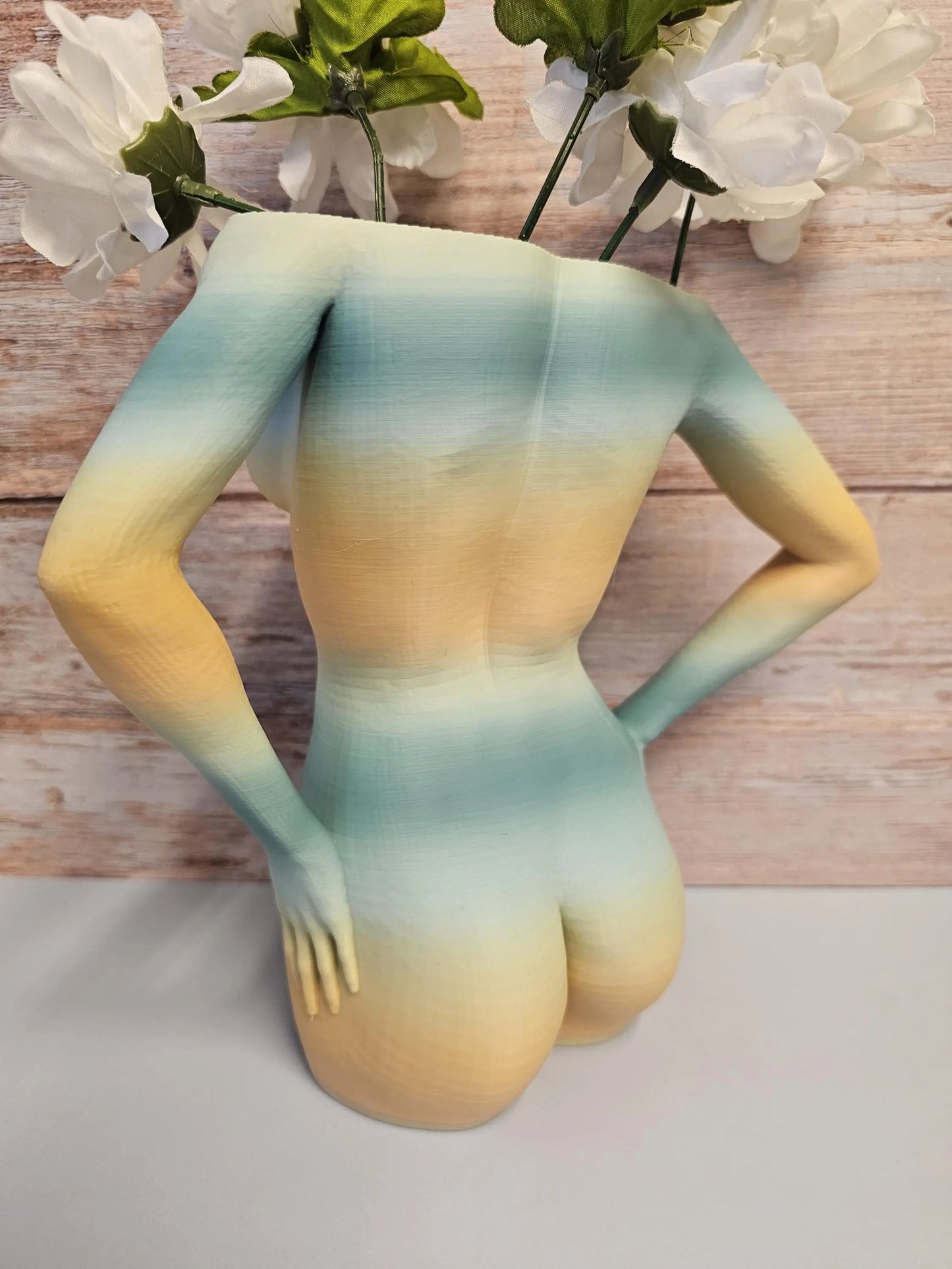Ethereal Pastel Female Torso Vase: 3D Printed Modern Sculpture for Minimalist Home Decor CR3 Design Co