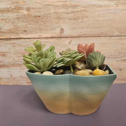 3D Printed Bust Planter: Misty Morning Pastel Vase CR3 Design Co