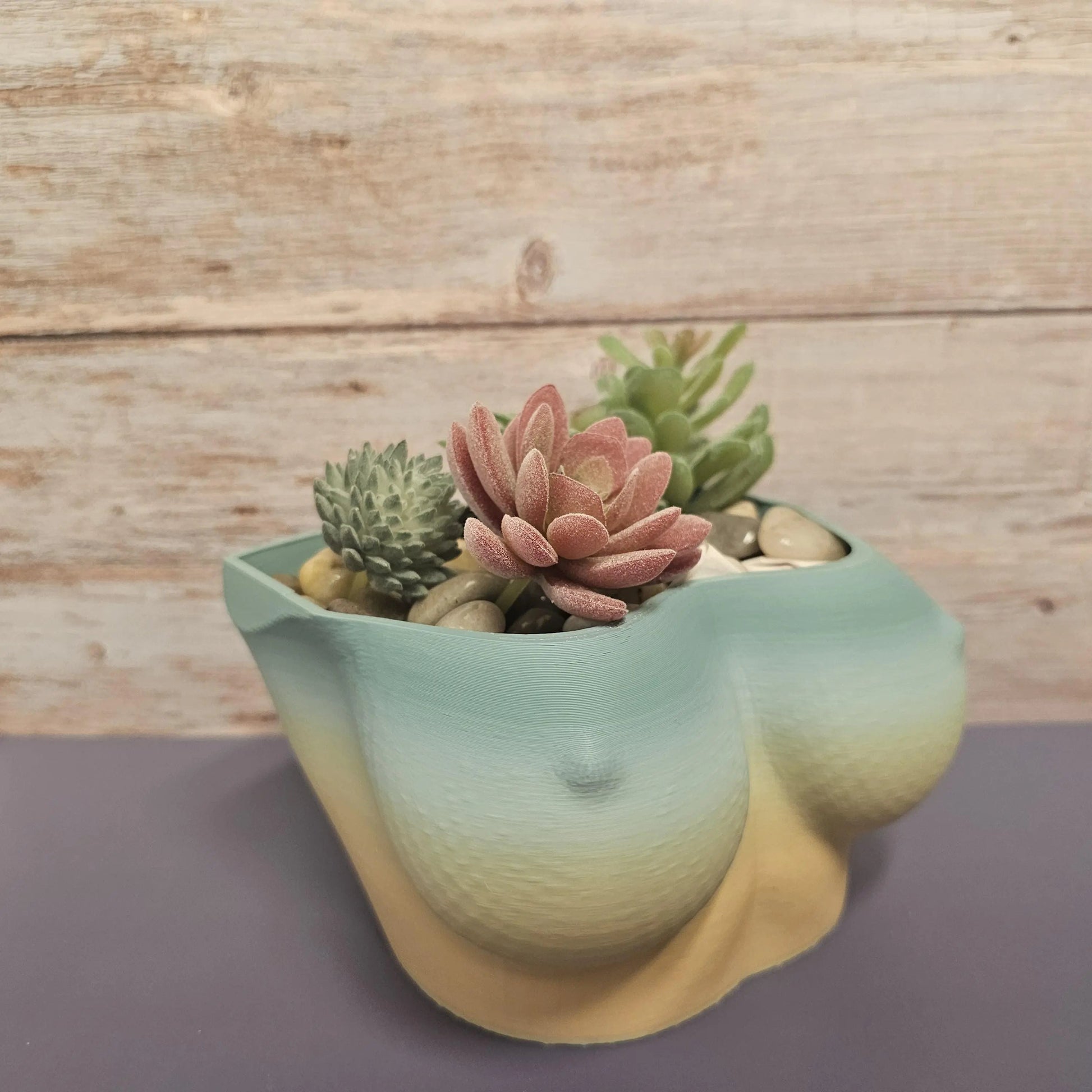 3D Printed Bust Planter: Misty Morning Pastel Vase CR3 Design Co