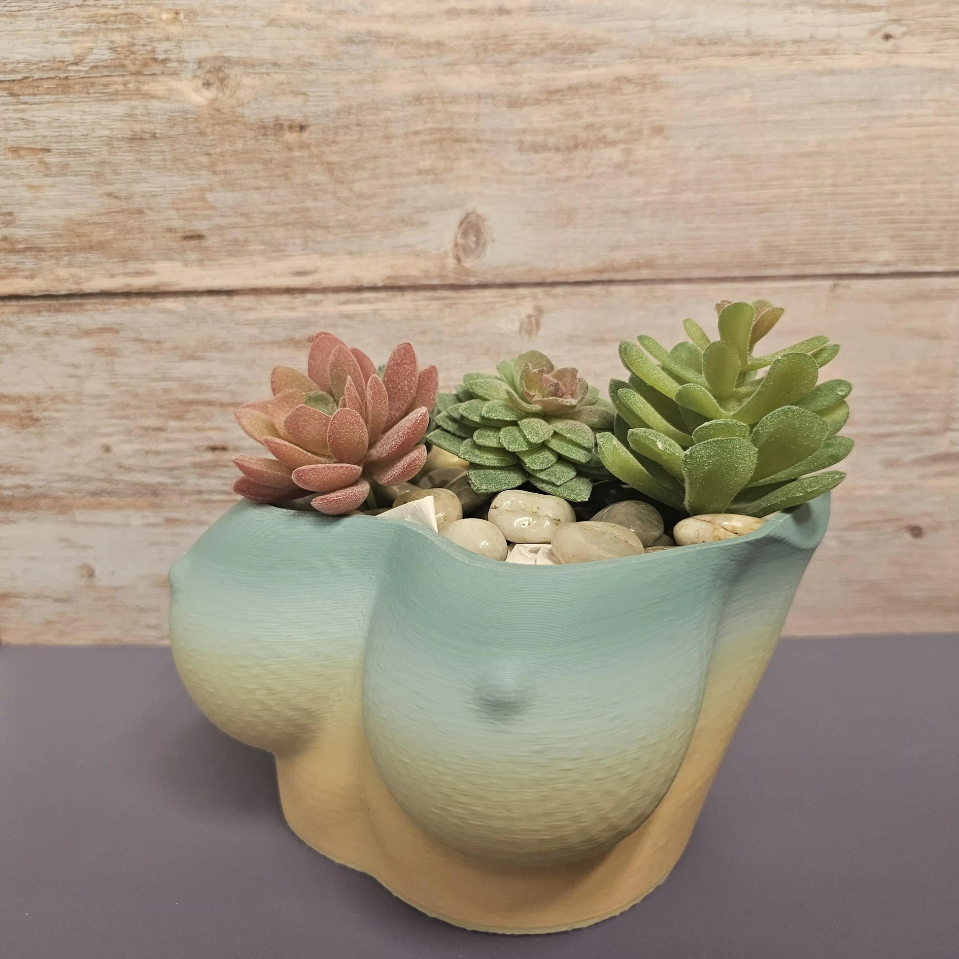 3D Printed Bust Planter: Misty Morning Pastel Vase CR3 Design Co