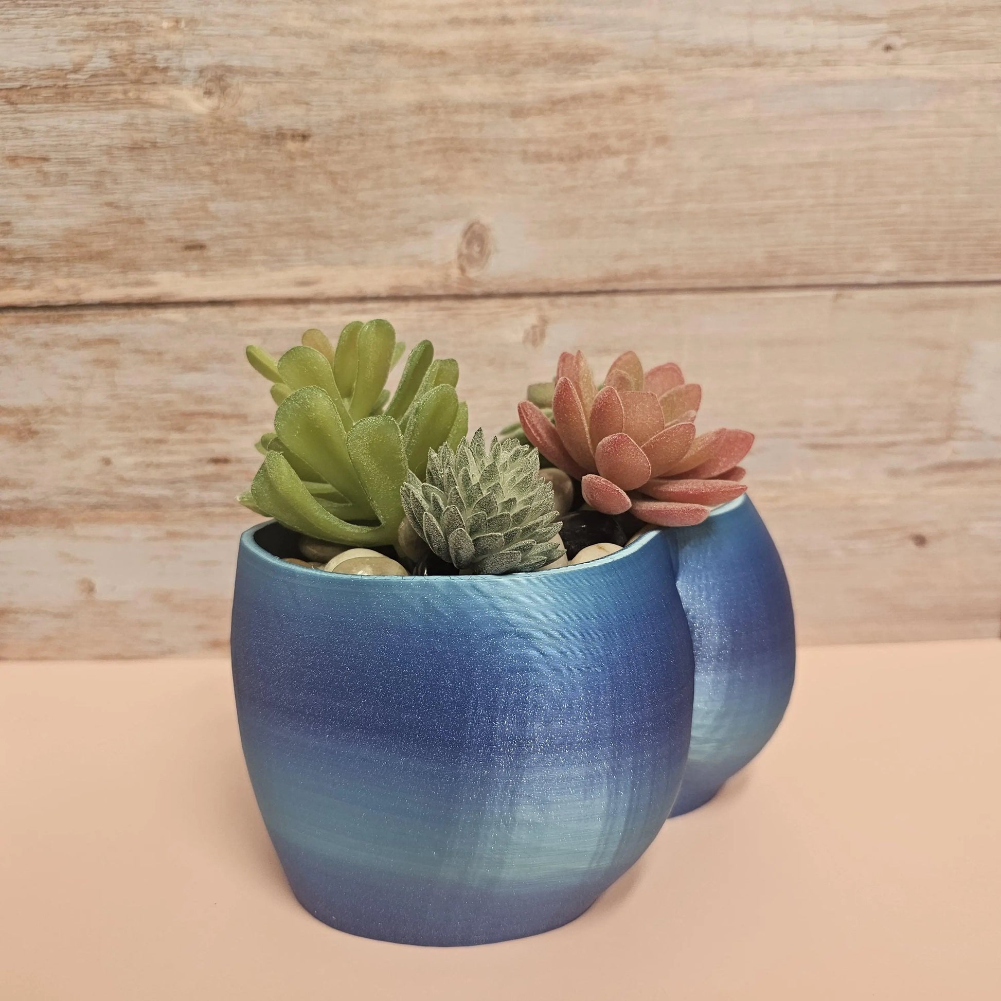Aqua 3D Printed Butt Planter: Modern Body Art Vase CR3 Design Co