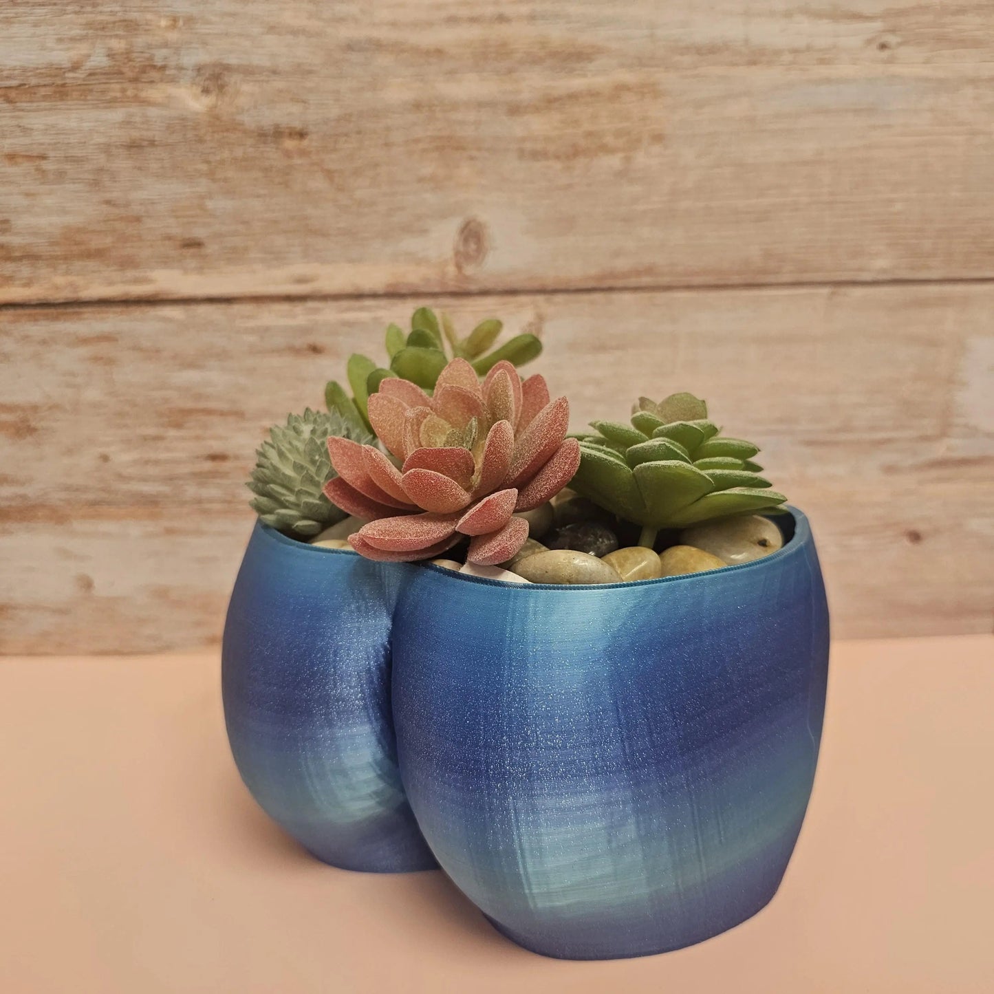 Aqua 3D Printed Butt Planter: Modern Body Art Vase CR3 Design Co