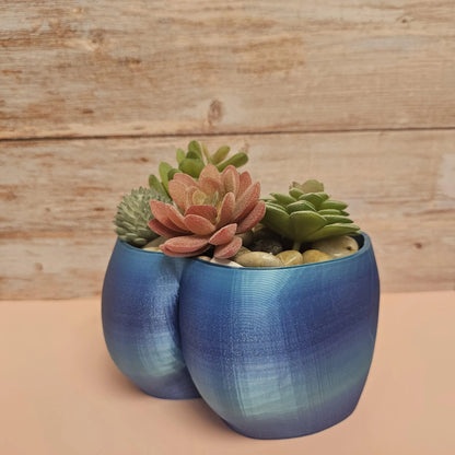 Aqua 3D Printed Butt Planter: Modern Body Art Vase CR3 Design Co