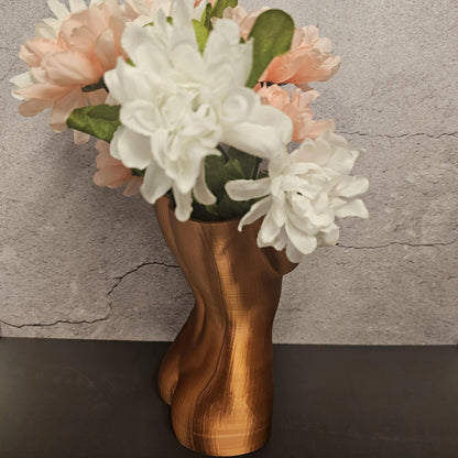 Silk Copper Luna Vase: 3D Printed Female Torso Sculpture CR3 Design Co
