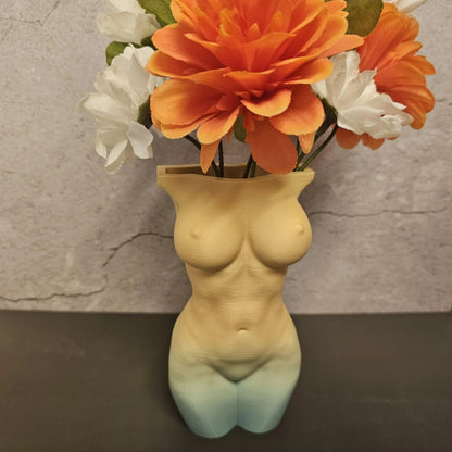 Elegant Pastel Female Torso Vase: Modern 3D Printed Sculpture for Stylish Home Decor CR3 Design Co