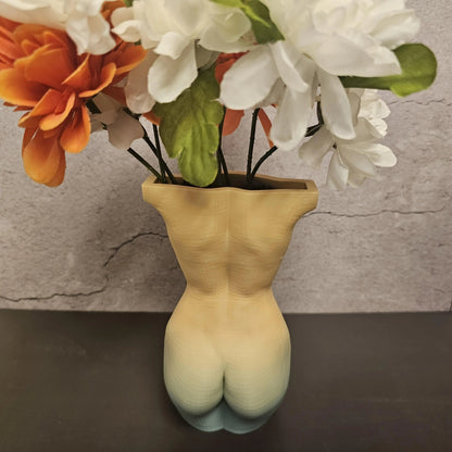 Elegant Pastel Female Torso Vase: Modern 3D Printed Sculpture for Stylish Home Decor CR3 Design Co