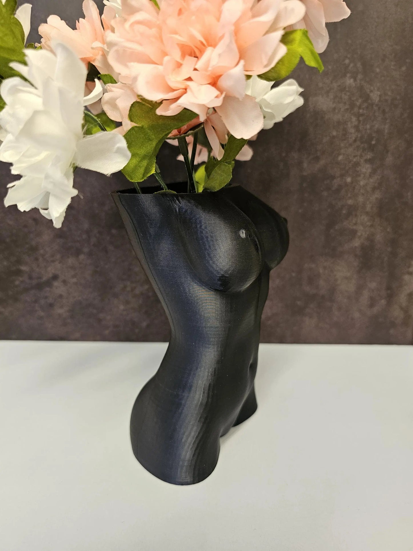 Midnight Blue Goddess Vase: 3D Printed Torso Sculpture CR3 Design Co