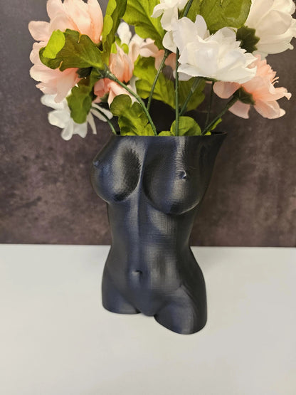 Midnight Blue Goddess Vase: 3D Printed Torso Sculpture CR3 Design Co