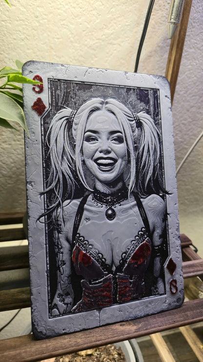 Harley Quinn Playing Card Wall Art: 3D Printed Comic Decor CR3 Design Co