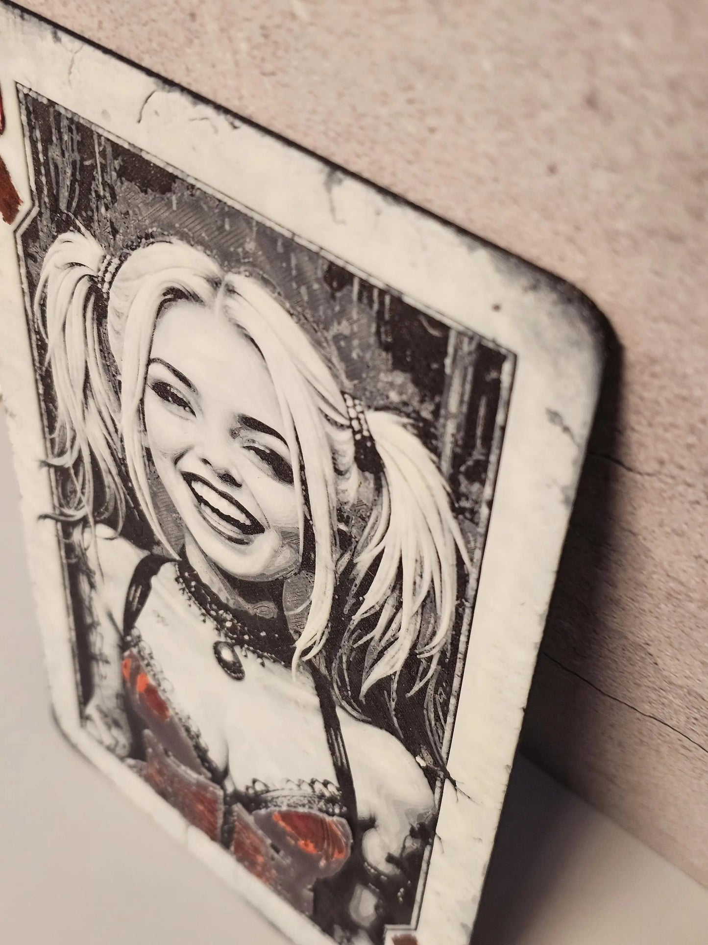 Harley Quinn Playing Card Wall Art: 3D Printed Comic Decor CR3 Design Co