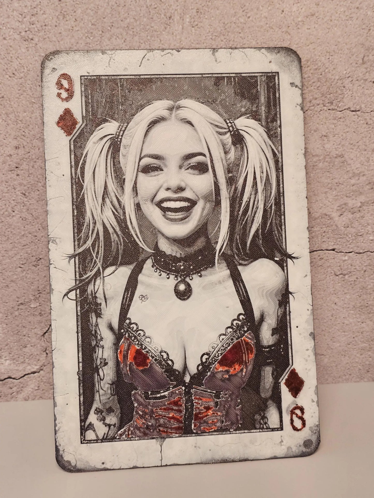 Harley Quinn Playing Card Wall Art: 3D Printed Comic Decor CR3 Design Co