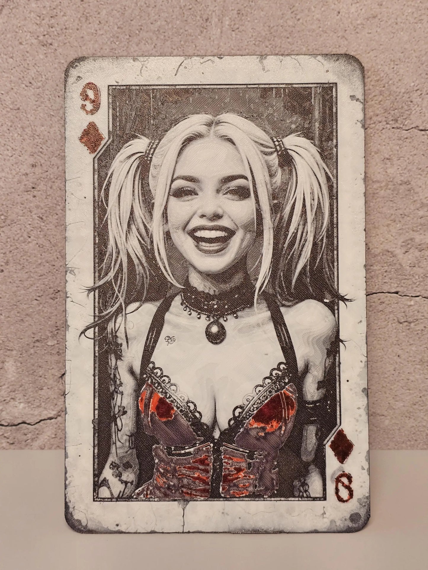 Harley Quinn Playing Card Wall Art: 3D Printed Comic Decor CR3 Design Co