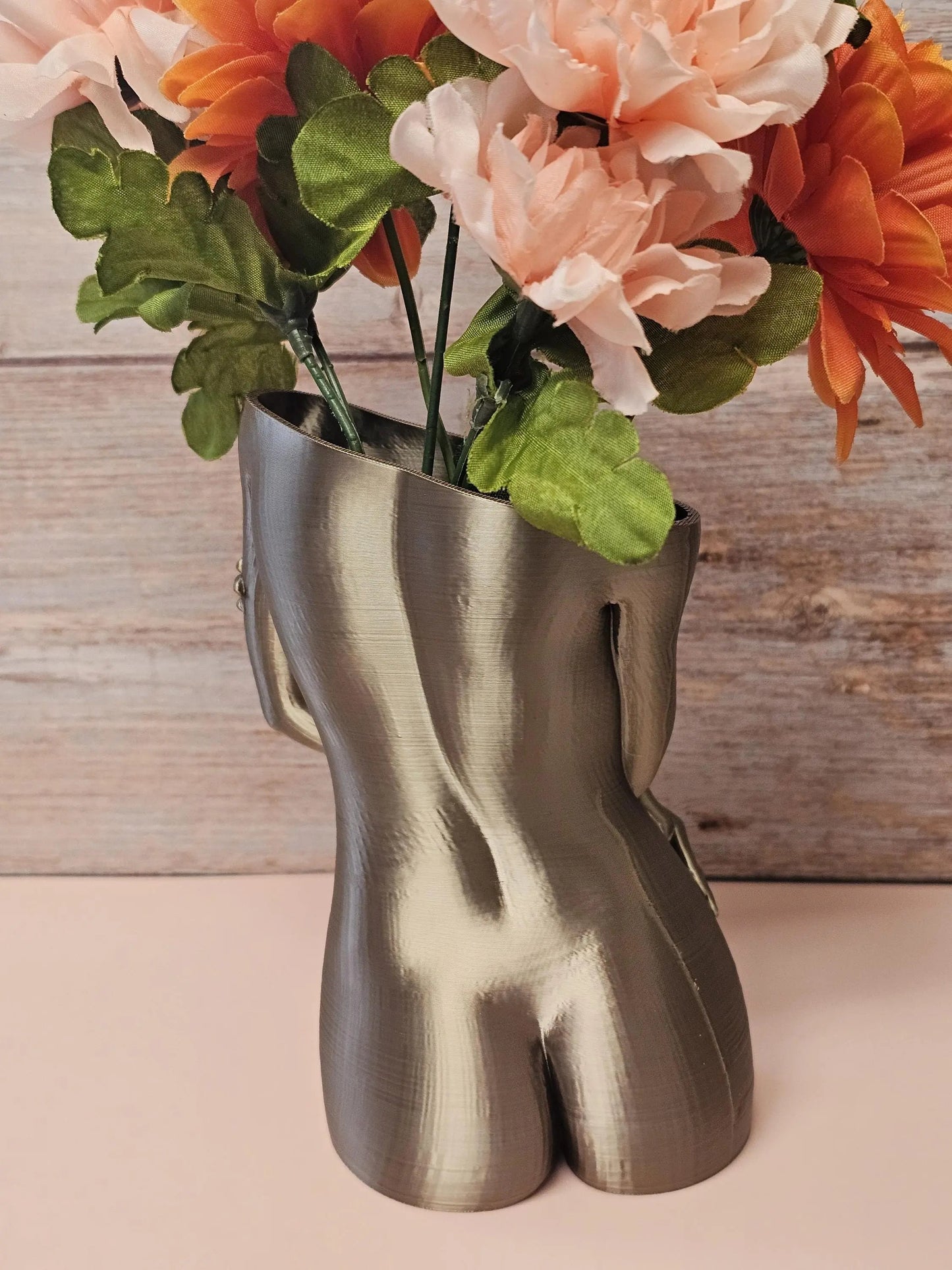 Sculptural Sable Female Torso Vase - Modern Antique Gold Body Positive Art Decor CR3 Design Co