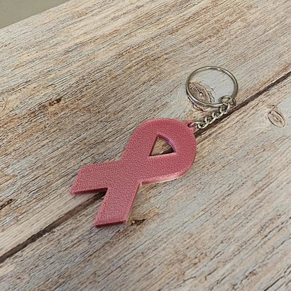 3D Printed Pink Ribbon Survivor Keychain - Breast Cancer Awareness Gift (20% Donated) CR3 Design Co