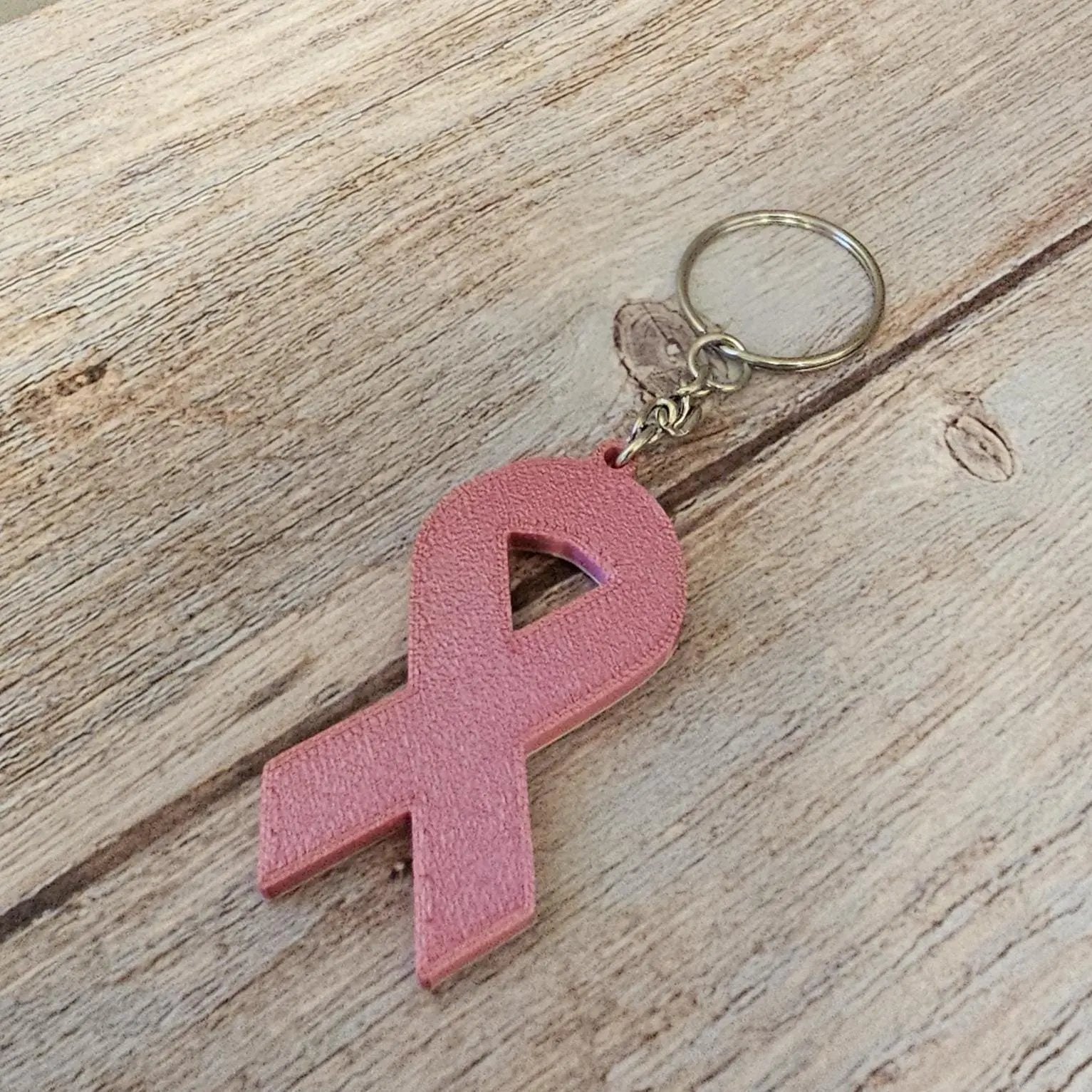 3D Printed Pink Ribbon Survivor Keychain - Breast Cancer Awareness Gift (20% Donated) CR3 Design Co