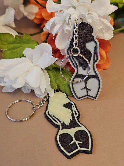 Curvy Silhouette Keychain: 3D Printed Body Positive Accessory CR3 Design Co