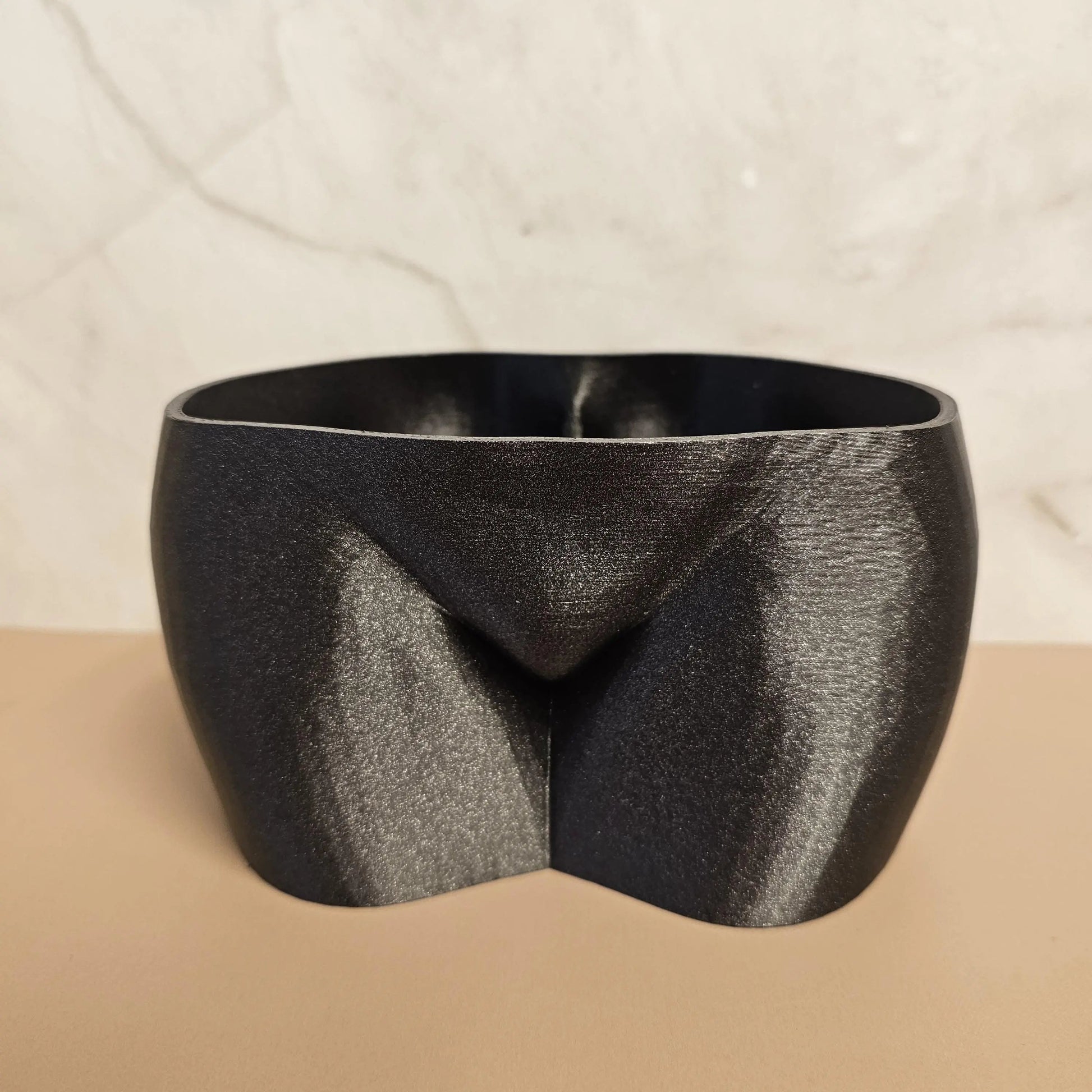 3D Printed Diamond Black Butt Planter - Modern Feminine Booty Sculpture Vase for Small Plants CR3 Design Co