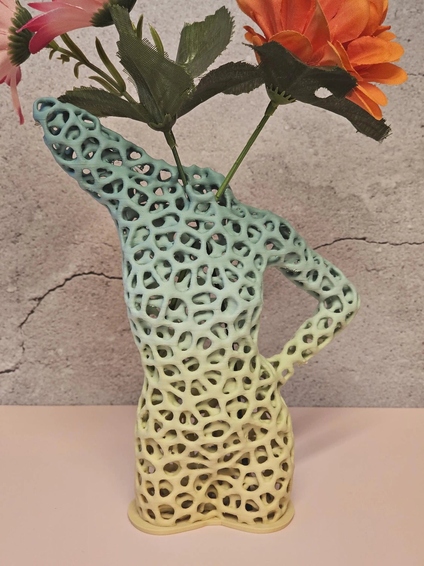 Voronoi Torso Vase: 3D Printed Sculptural Art - Modern Home Decor CR3 Design Co