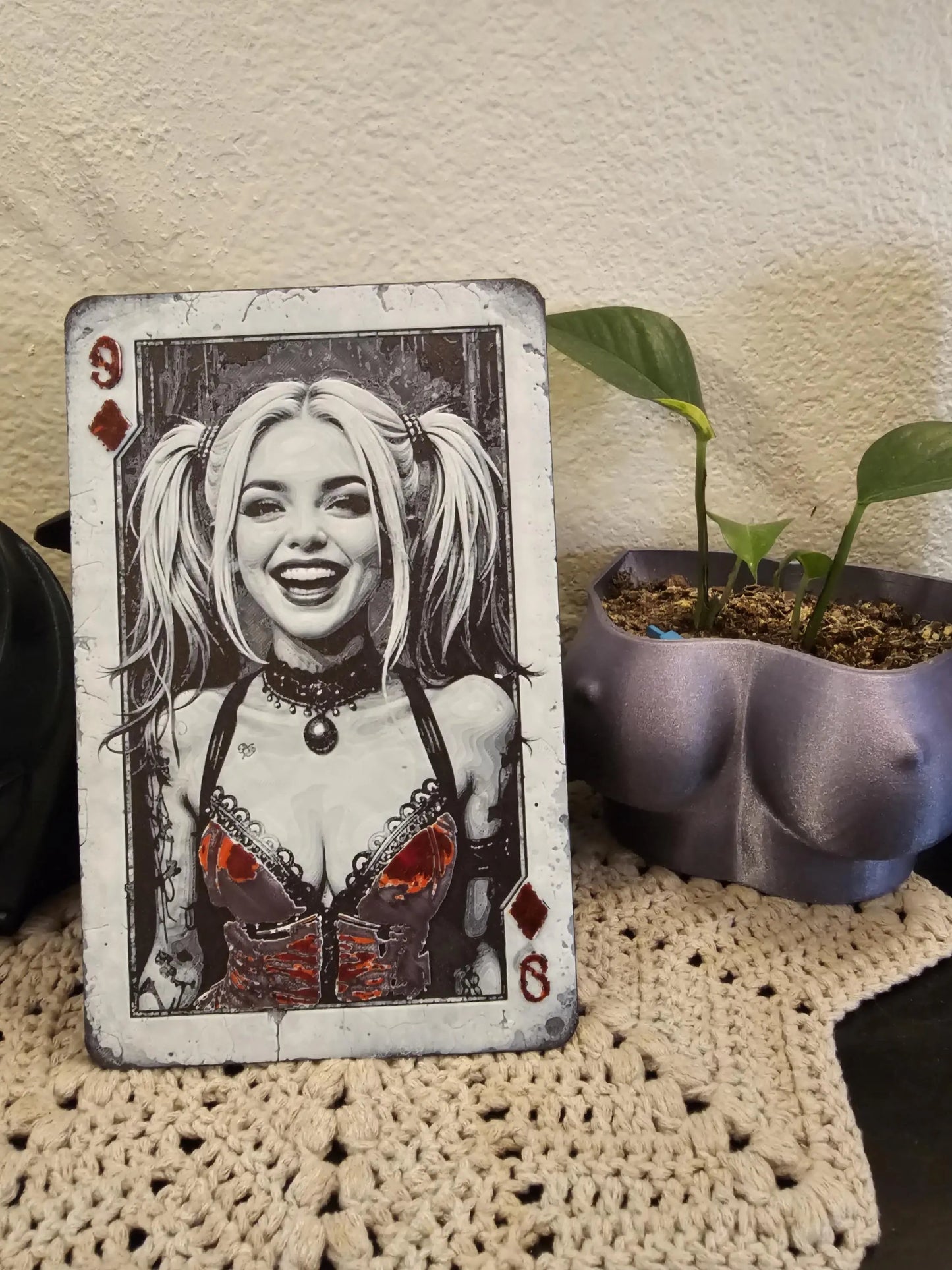 Harley Quinn Playing Card Wall Art: 3D Printed Comic Decor CR3 Design Co