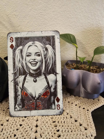 Harley Quinn Playing Card Wall Art: 3D Printed Comic Decor CR3 Design Co