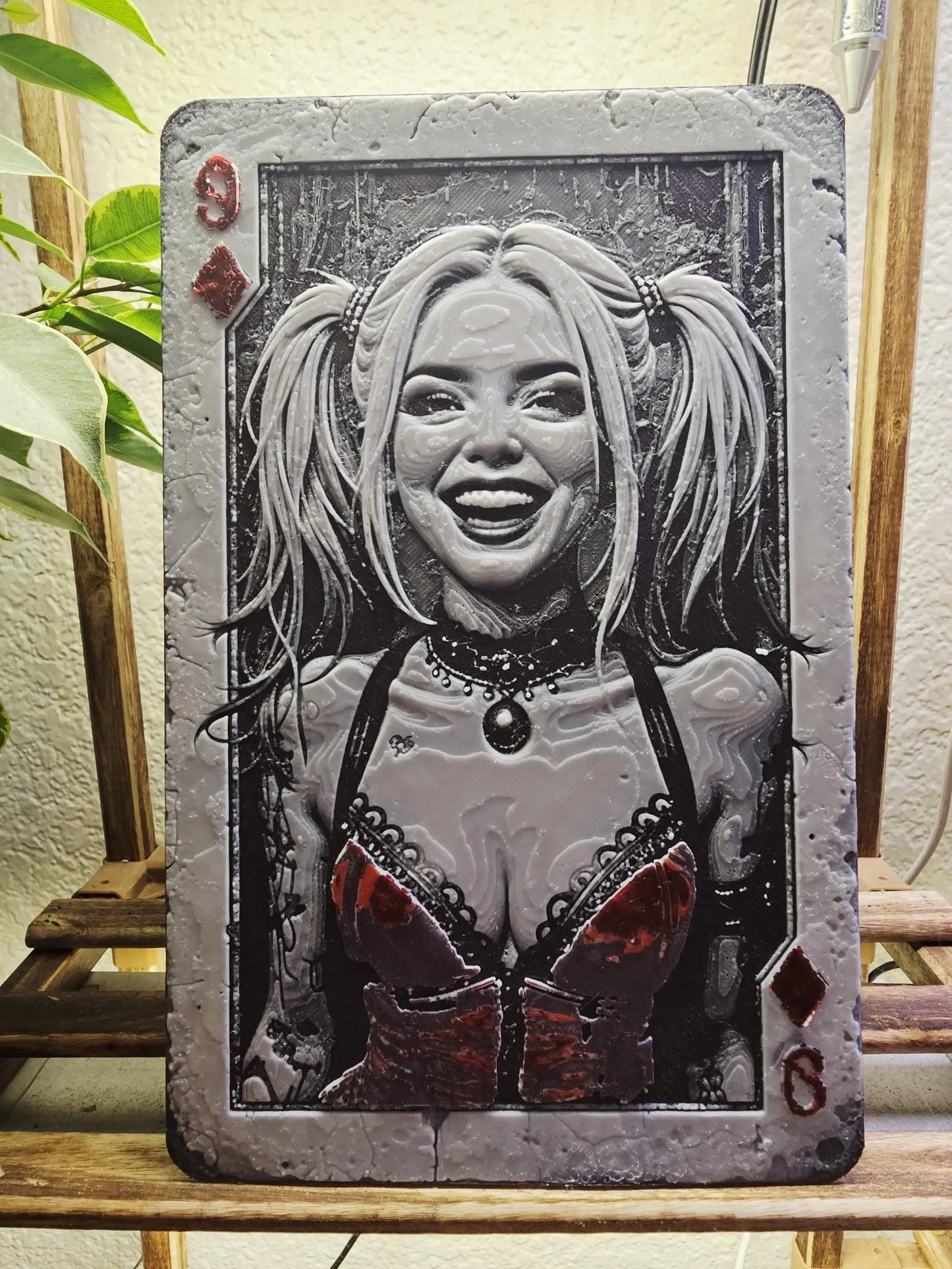 Harley Quinn Playing Card Wall Art: 3D Printed Comic Decor CR3 Design Co