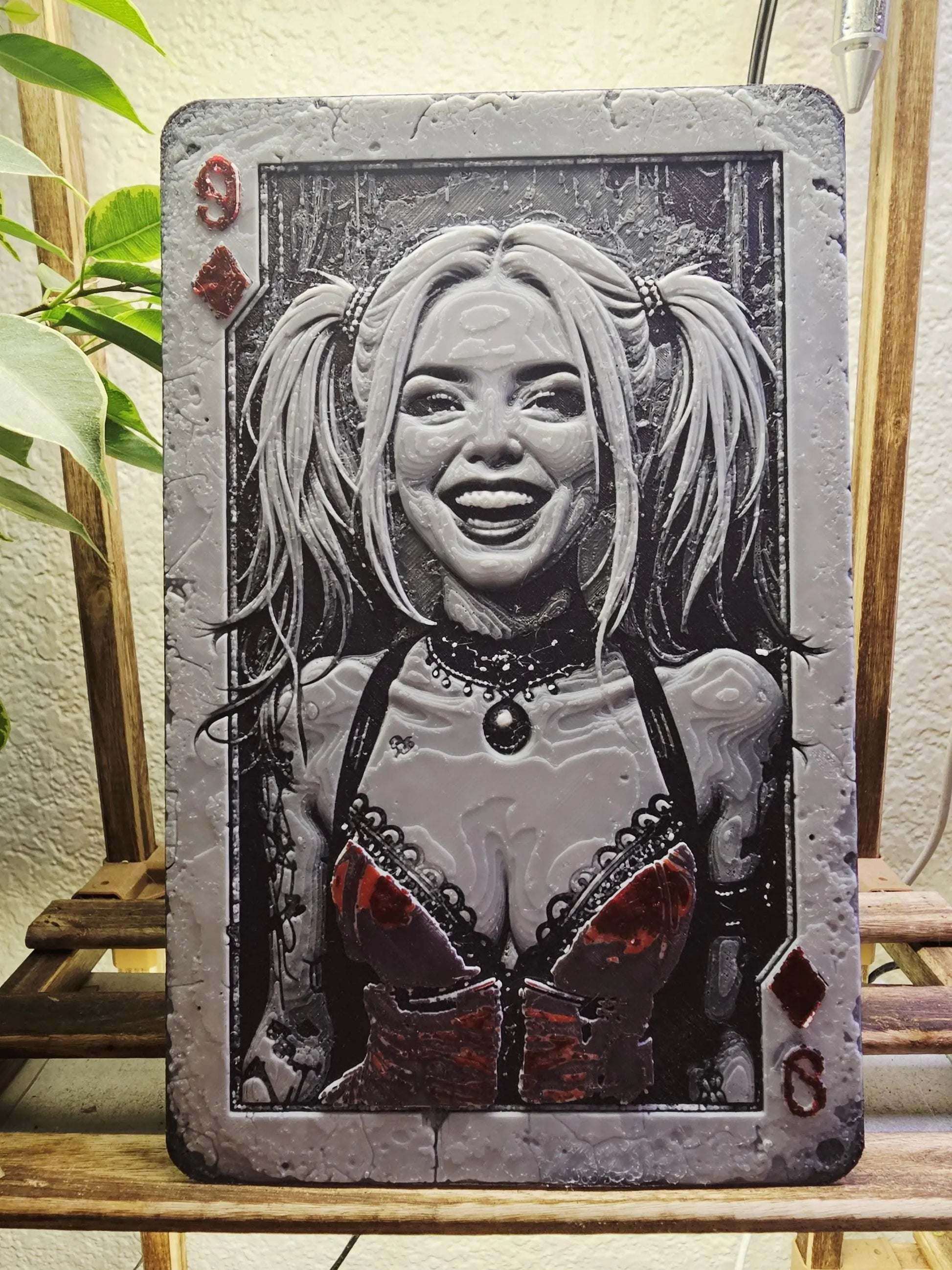 Harley Quinn Playing Card Wall Art: 3D Printed Comic Decor CR3 Design Co