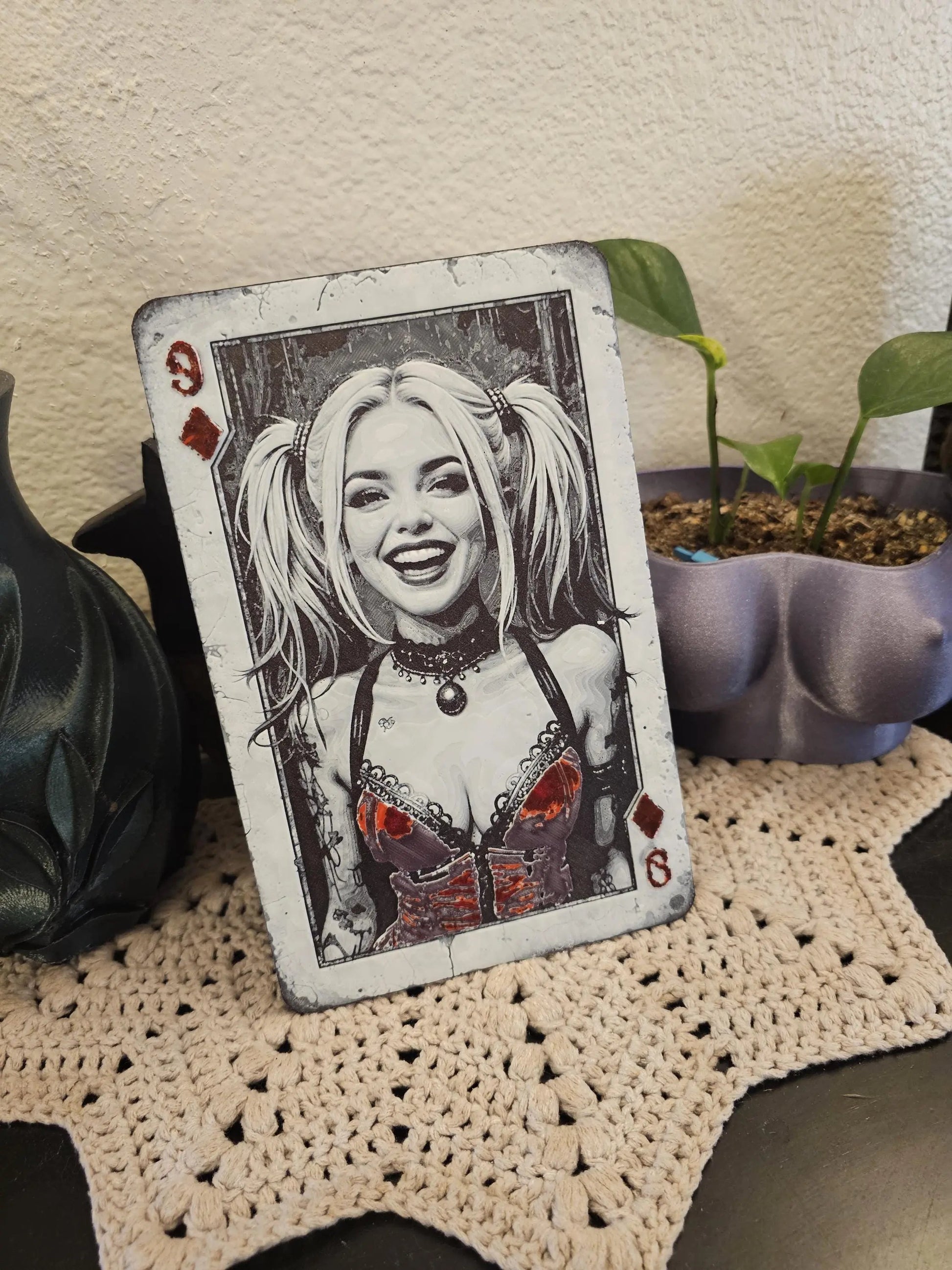 Harley Quinn Playing Card Wall Art: 3D Printed Comic Decor CR3 Design Co