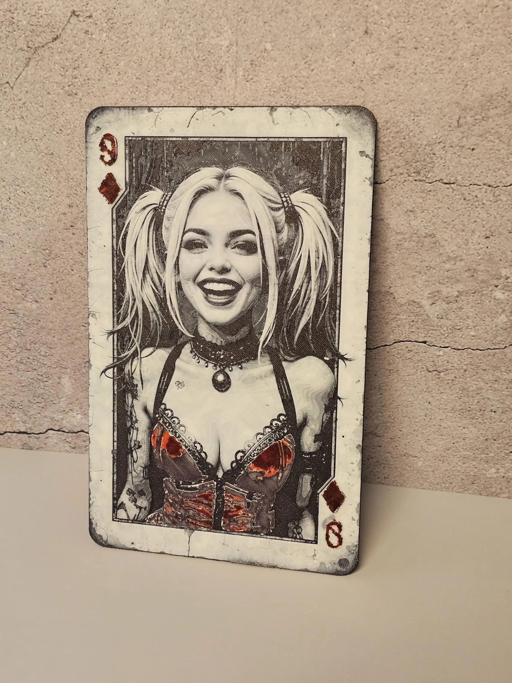 Harley Quinn Playing Card Wall Art: 3D Printed Comic Decor CR3 Design Co