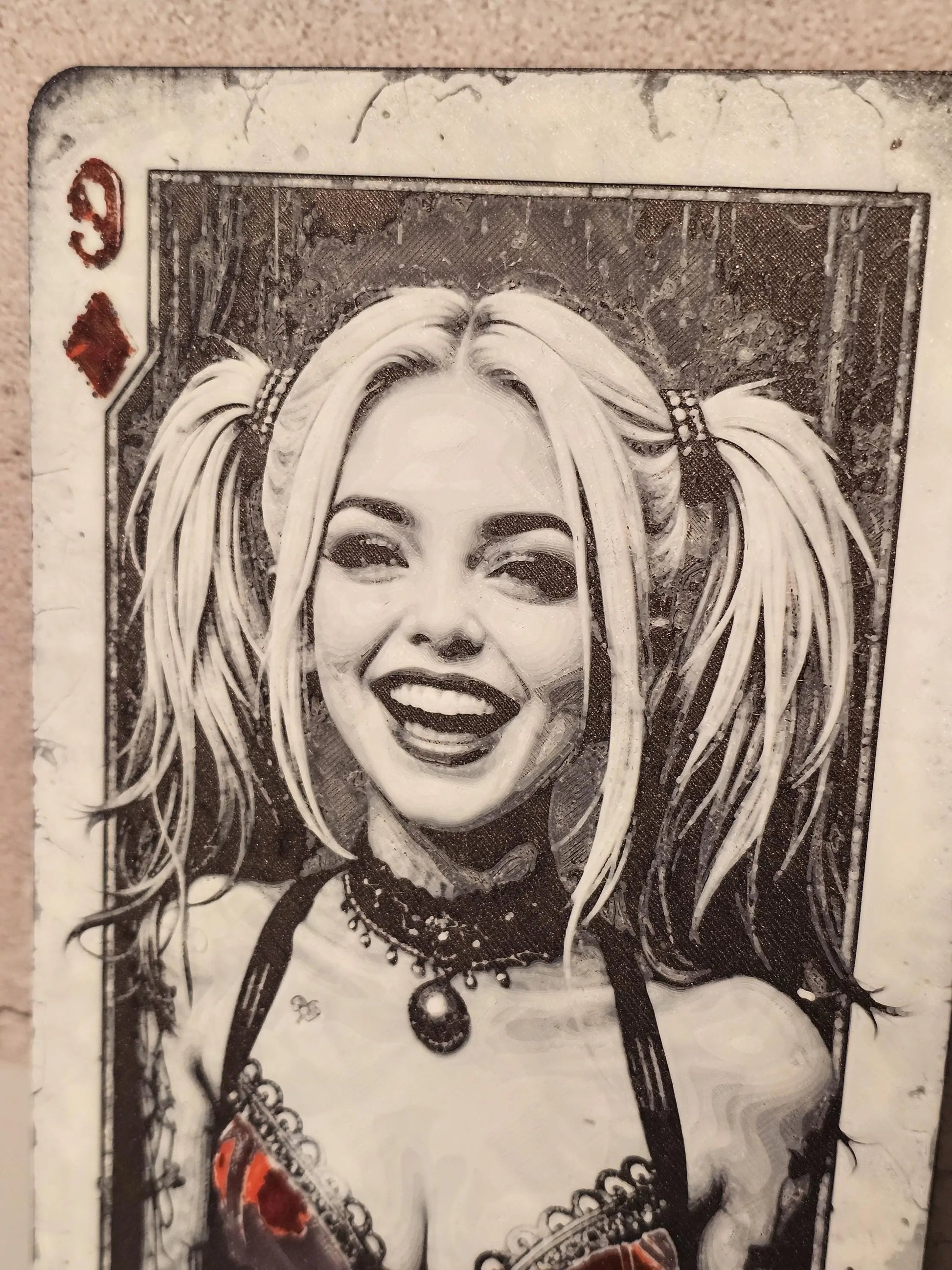 Harley Quinn Playing Card Wall Art: 3D Printed Comic Decor CR3 Design Co
