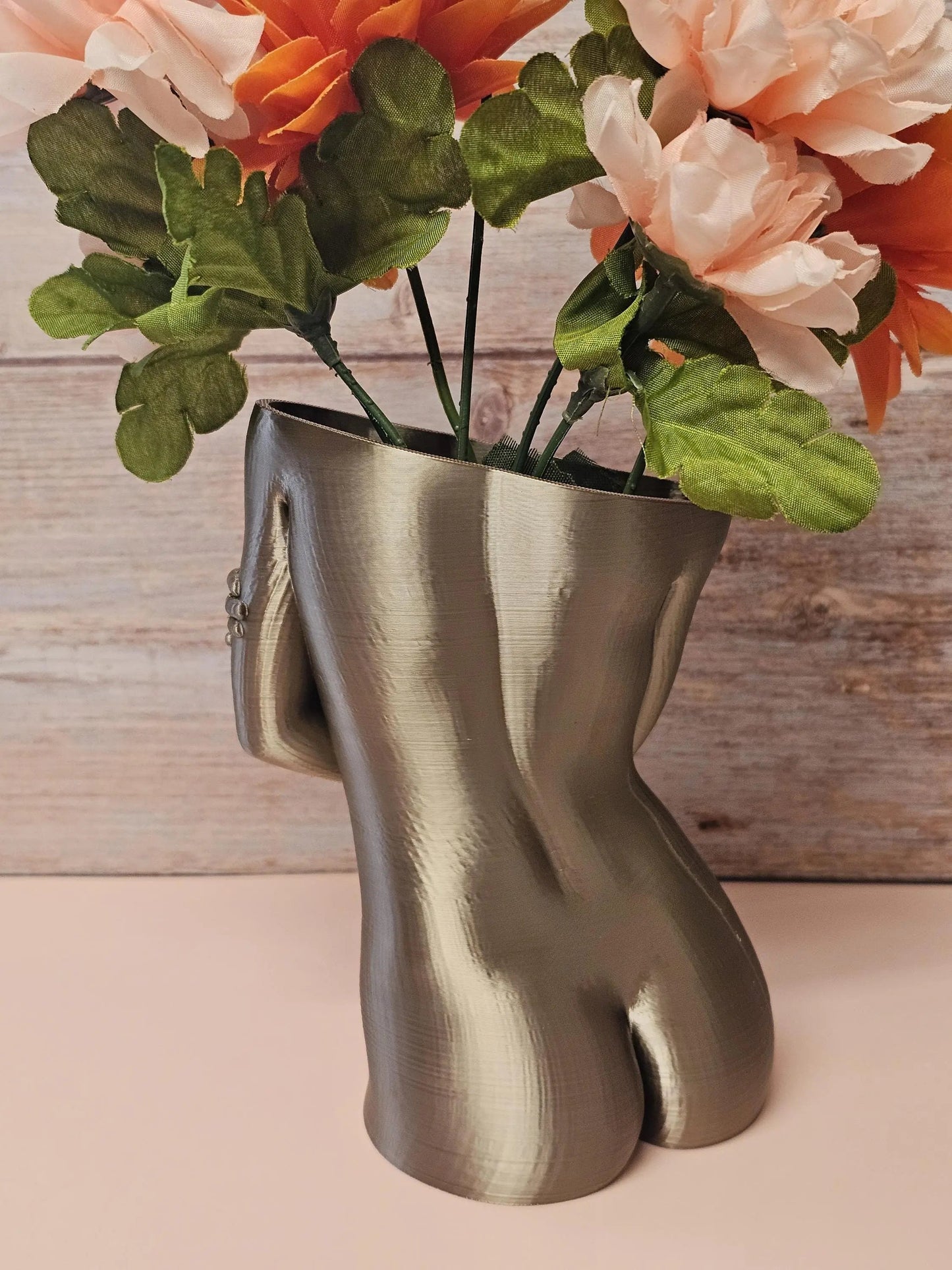 Sculptural Sable Female Torso Vase - Modern Antique Gold Body Positive Art Decor CR3 Design Co