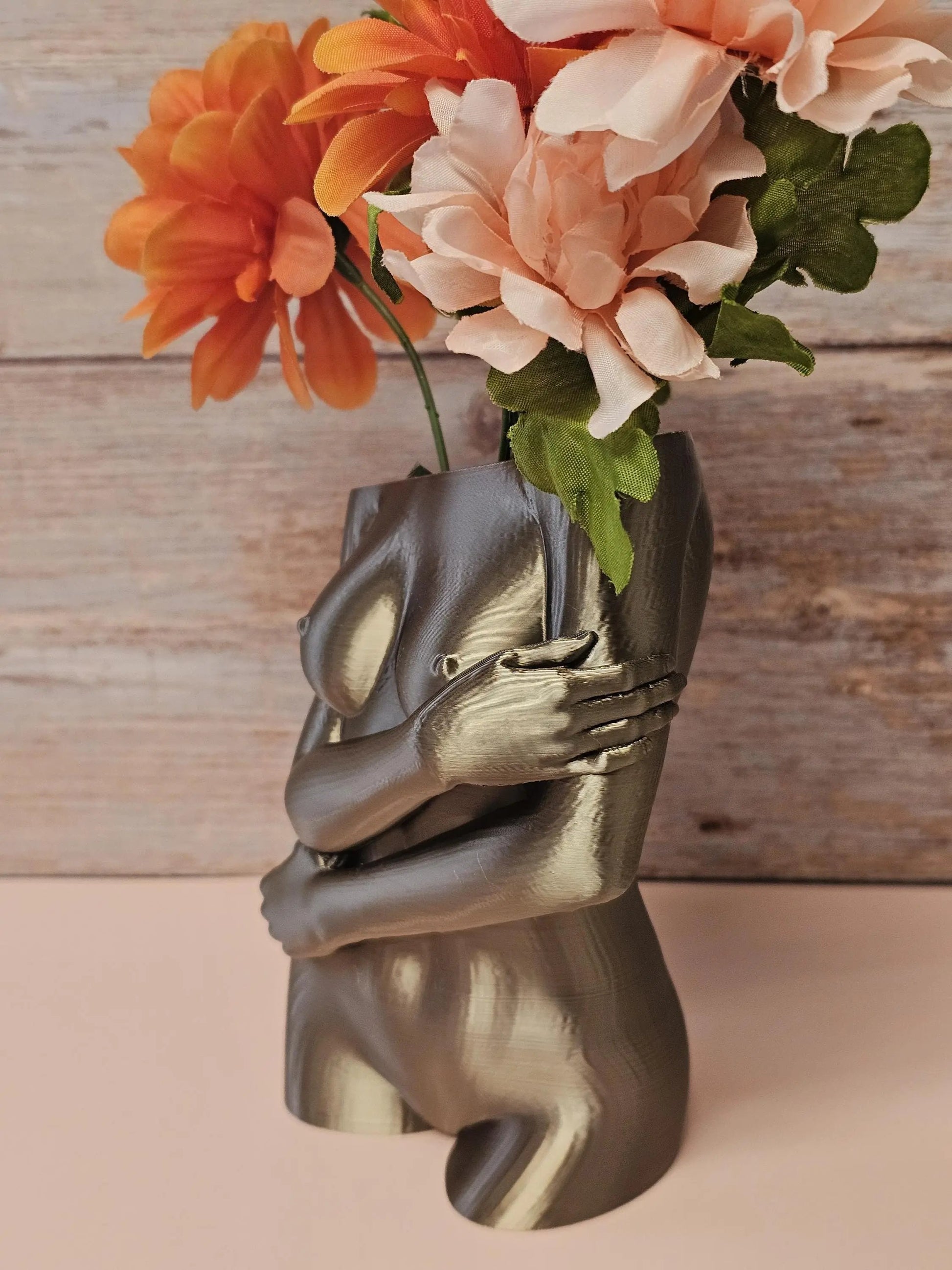 Sculptural Sable Female Torso Vase - Modern Antique Gold Body Positive Art Decor CR3 Design Co