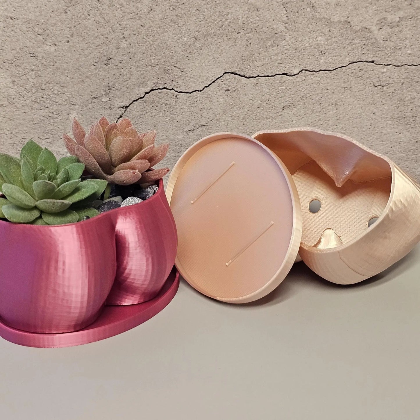 3D Printed Butt Planter: Electric Rose Body Art Vase CR3 Design Co