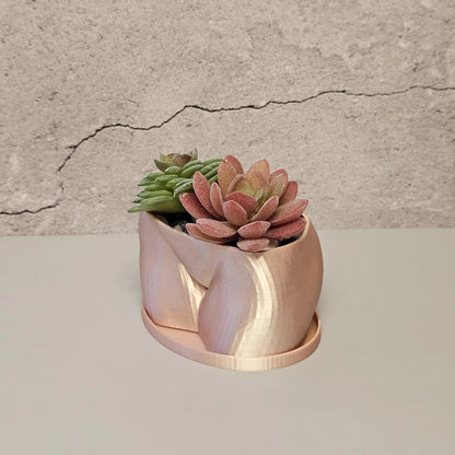 3D Printed Silk Rose Gold Butt Planter: Modern Body Art Vase CR3 Design Co