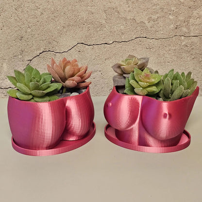 3D Printed Butt Planter: Electric Rose Body Art Vase CR3 Design Co