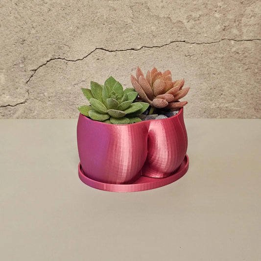 3D Printed Butt Planter: Electric Rose Body Art Vase CR3 Design Co